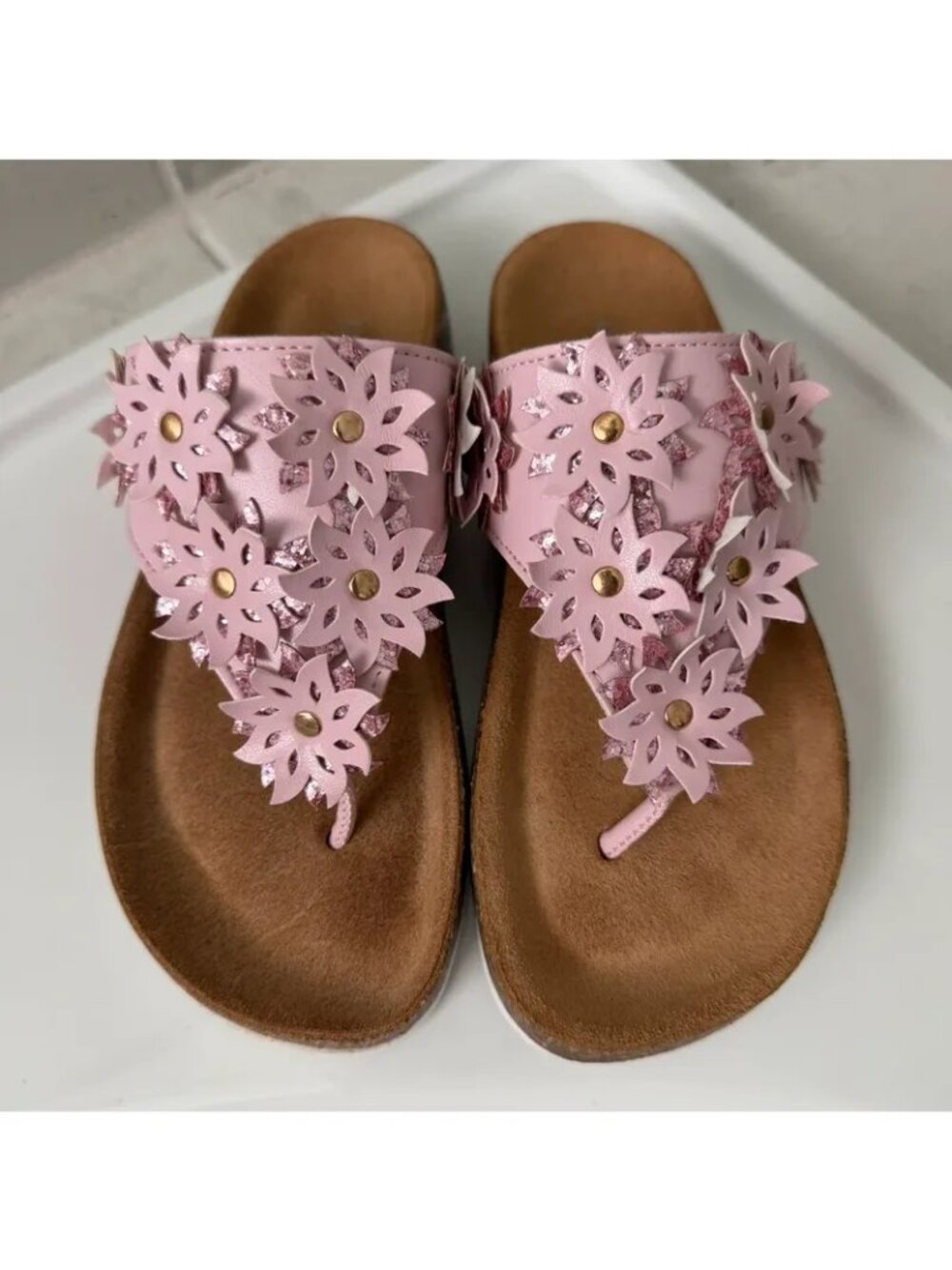Marina Luna Girls Pink Sandals Size 2 Youth